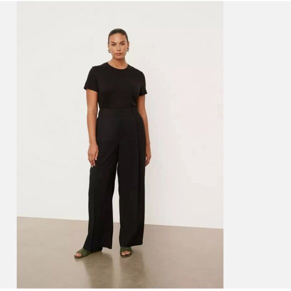 Vince Black Women's pleated plus size Trousers - Picture 1 of 12
